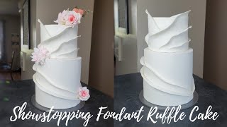 Modern Fondant Ruffle Cake  Cake Decorating Tutorial [upl. by Oicapot]