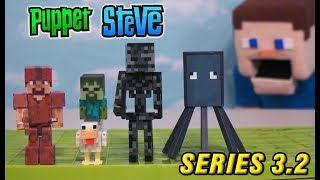 Minecraft Series 32 Action Figures Set Jazwares Unboxing Toys Overworld  Chicken Jockey Squid [upl. by Jumbala]