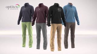 3D Fashion Design Software by Optitex Fleece Pants Rigid Parts Color Ways [upl. by Nyladnarb]