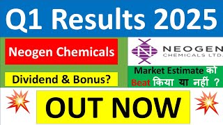 NEOGEN Q1 results 2025  NEOGEN CHEMICALS results today  NEOGEN CHEMICALS Share News  NEOGEN Share [upl. by Meagher]