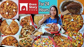 I only ate OVENSTORY PIZZA For 24 Hours Food challenge Eating Entire Menu of OvenStory [upl. by Adigirb86]