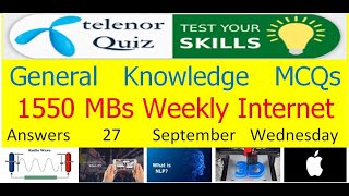 27 September 2023 Telenor Questions and Answers  Telenor Questions Today  General Knowledge MCQs [upl. by Reivaz]