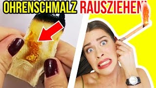 OHRENSCHMALZ ENTFERNEN EXTREM  mit KERZE 😫 EKELHAFTES OHRENKERZEN ERGEBNIS im LIVE TEST [upl. by Nero587]