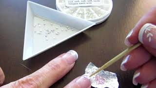 Easy Nail Bling Tutorial Using Rhinestone Sizes ss4 ss5 ss6 ss8 and ss10 [upl. by Juliann760]