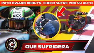 ¡CHECO PÉREZ SUFRE PATO OWARD SE ESTRENA EN LA F1 CON EL AUTO DE LANDO NORRIS EN GP FP1 ABU DHABI [upl. by Airdni]