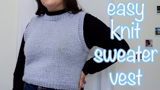 EASY Knit Sweater Vest Tutorial  DIY Knit Vest [upl. by Thordis896]