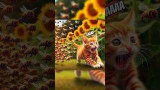 Kittens Mischief Ends with Angry Bees😡😠😆😆😆cat funny cute shorts [upl. by Herates944]