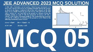 A slide with a frictionless curved surface which becomes horizontal at its lower end is fixedMCQ05 [upl. by Moonier]