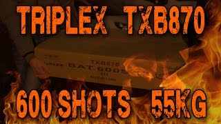 Triplex  TXB870 600 shots 1quot 55kg blok  vuurwerk [upl. by Yerbua]