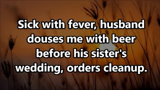 Sick with fever husband douses me with beer before his sisters wedding orders cleanup [upl. by Htiduy]