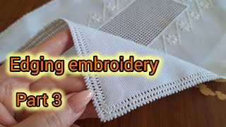 Hand embroidery  How to sew hemstitching tablecloth by hand  Embroidery techniques [upl. by Amr946]