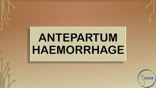 RCOG GUIDELINE Antepartum Haemorrhage Part 1 [upl. by Anasxor]