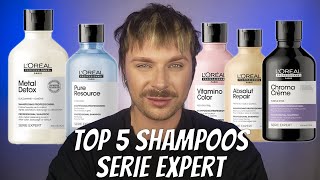 LOREAL PROFESSIONNEL TOP 5 SHAMPOOS  Which Is The Best Loreal Shampoo  Top Serie Expert Shampoo [upl. by Ahsiuq]