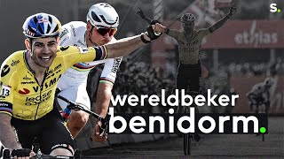 Spektakel troef in Benidorm Wout van Aert wint ondanks val na krachtmeting met Van der Poel [upl. by Rebekah]