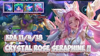 11 KILL  CRYSTAL ROSE SERAPHINE FULL GAMEPLAY  WILD RIFT BUILD  RUNES [upl. by Nerrak836]