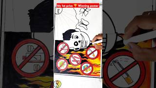 No tobacco day poster drawing  No smoking easy chart project idea  Drug Abuse Drawing shorts [upl. by Assilen29]