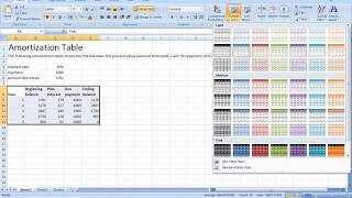 Amortization Table and cash Flow in Excel [upl. by Annawd]