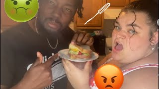 Putting a “USED TAMPON” in my boyfriend’s Food PRANK🤢😂 [upl. by Atsed538]