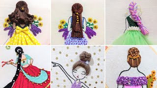 Super Creative Hand Embroidery  6 Basic Hair Embroidery Sampler Step By Step Tutorial For Beginners [upl. by Arytas338]