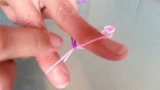 einfaches Loom Bands Armband  quer gestreift  über die Finger Anleitung deutsch [upl. by Mercado]