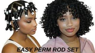 EASIEST PERM ROD TUTORIAL FOR PERFECT amp BOUNCY CURLS  NATURAL HAIR CARE [upl. by Nnylear]