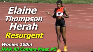 Elaine ThompsonHerah Returns to WINNING  WOMEN 100m  All Comers Meet 5 [upl. by Vastha]