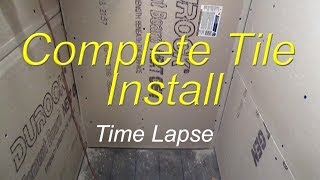 Complete bathroom shower install time lapse start to finish [upl. by Yelloh]