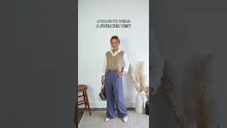 Styling 1 Sweater Vest 4 Ways  which look is your favorite ootd [upl. by Reinaldo]