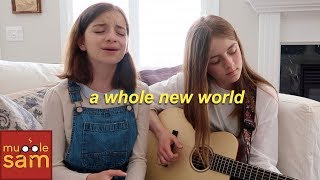 Sophia and Bella  A Whole New World Aladdin Soundtrack Acoustic Guitar Live on Mugglesam [upl. by Sperling]