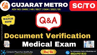 GMRC SCTO Document Verification amp Medical Exam I Question amp Answer Session by Sh Vishal Pancholi [upl. by Canada]