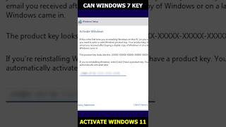 Can Windows 7 key Activate Windows 11 [upl. by Ycnuahc]