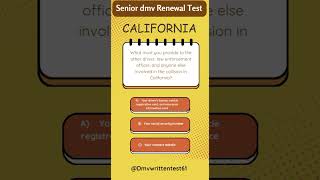 Senior Dmv Renewal Test  Ca Dmv Senior Renewal Test 2024  dmvwrittentest61california [upl. by Sanchez]