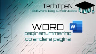 Word  Paginanummering wijzigen [upl. by Wallie]