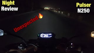 BAJAJ PULSER N250 NIGHT REVIEW🫣 UNEXPECTED RESULTS🔥🔥 ajju2000 [upl. by Boyes]