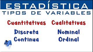 Tipos de variables estadísticas  Cuantitativas Cualitativas [upl. by Lora]