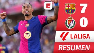 BARCELONA fue una APLANADORA le metió grosera goleada 70 al VALLADOLID y suma 12 puntos  La Liga [upl. by Thierry]