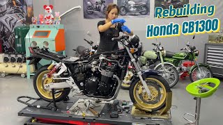 Rebuilding Honda CB1300  Rescue TimeLapse P2 [upl. by Katzman]