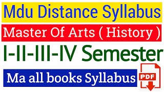 Mdu Ma History Distance Syllabus  Mdu Distance Ma History Syllabus  Mdu DDE Ma History Syllabus [upl. by Htiekal]