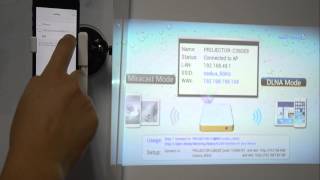 Coolux Q6 LED DLP Pico Projector Wiless connection with iPhone 5S [upl. by Ahselrak451]