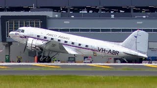 The LEGENDARY Douglas DC3 CLOSE UP Landing amp Takeoff  Melbourne Airport Plane Spotting [upl. by Bren]