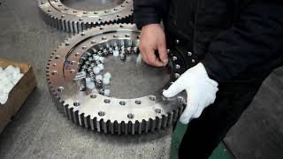 Slewing Bearing Assembly Process  Slewing Bearing Installation [upl. by Ernesta]