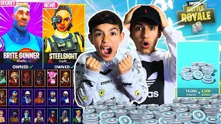 Surprising My 10 Year Old Little Brother With 10000 V Bucks On Fortnite Emotional [upl. by Ezequiel]