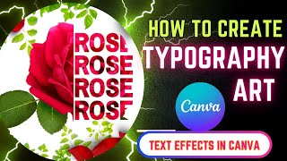 How to create a Typography Art in Canva  text effects in Canva canvatutorial canvadesign [upl. by Gabrielson]