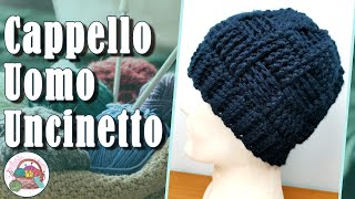 CAPPELLO UOMO UNCINETTO  Tutorial uncinetto [upl. by Serdna]