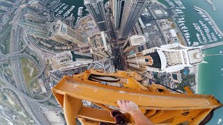 Climbing TALLEST Crane in Dubai 😲 [upl. by Ardrey]