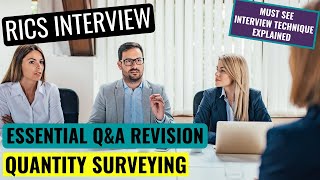 RICS APC FINAL ASSESSMENT MOCK INTERVIEW  QUANTITY SURVEYING REVISION  CORE COMPETENCIES QUESTIONS [upl. by Ettennat]