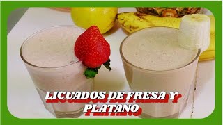 CÓMO PREPARAR ESTOS DELICIOSOS BATIDOS DE FRESA🍓 y PLÁTANO 🍌 LICUADOS RECETAS YOUTUBE [upl. by Petra]