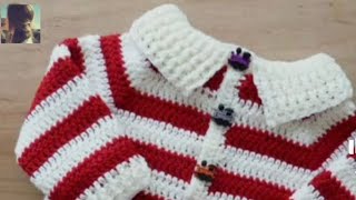 how to knit a baby sweater  baby crochet cardigan  bacche ki sweater banane ka tarika [upl. by Broida357]