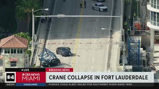 2 injured as part of crane falls on vehicle on Fort Lauderdale bridge [upl. by Justino]