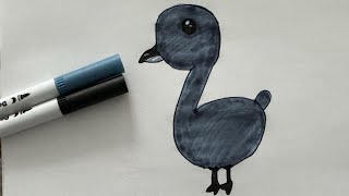 How To Draw A Gosling Goose Easy drawing for kidsartforkids [upl. by Gasper]